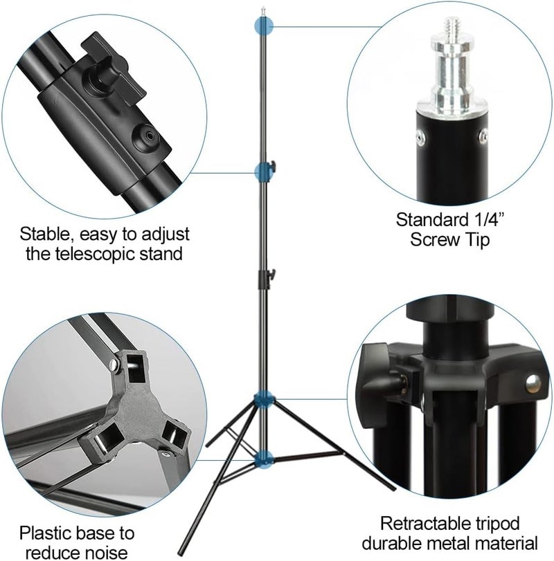 ITOTIN Aluminum Alloy Photography Tripod Stand, 9.19 Feet/2.8m Studio Lighting Tripod Stand for Video Lights, Photography Lights, Reflectors, Softboxes, Umbrellas - Image 1